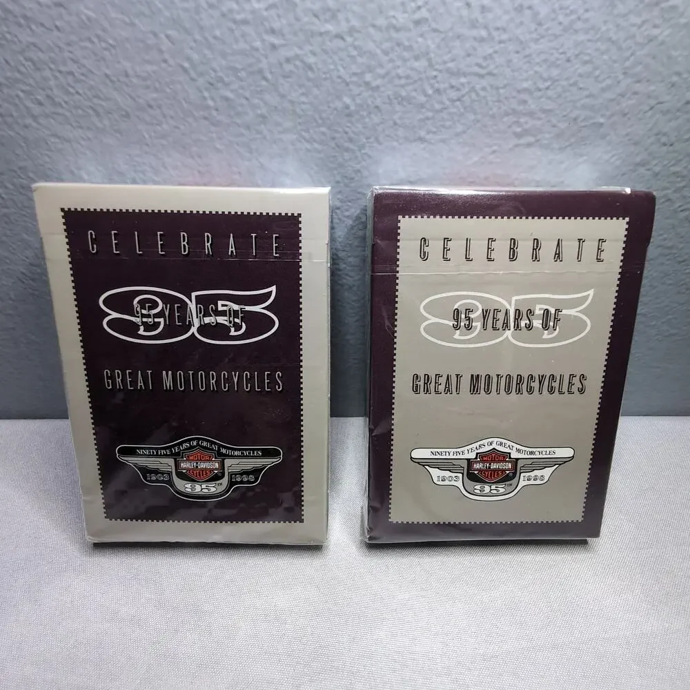 Lot of 3 Collectable Vintage Harley Davidson Playing Cards and Tins New Sealed